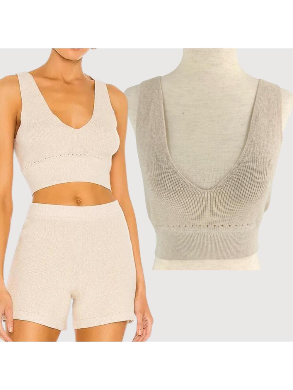 Weekend Stories Simone Knit Crop Top XS